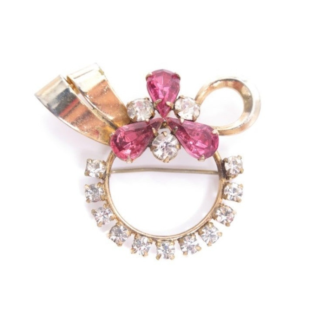 Beautiful old vintage convertible Rhinestone Pendant Brooch